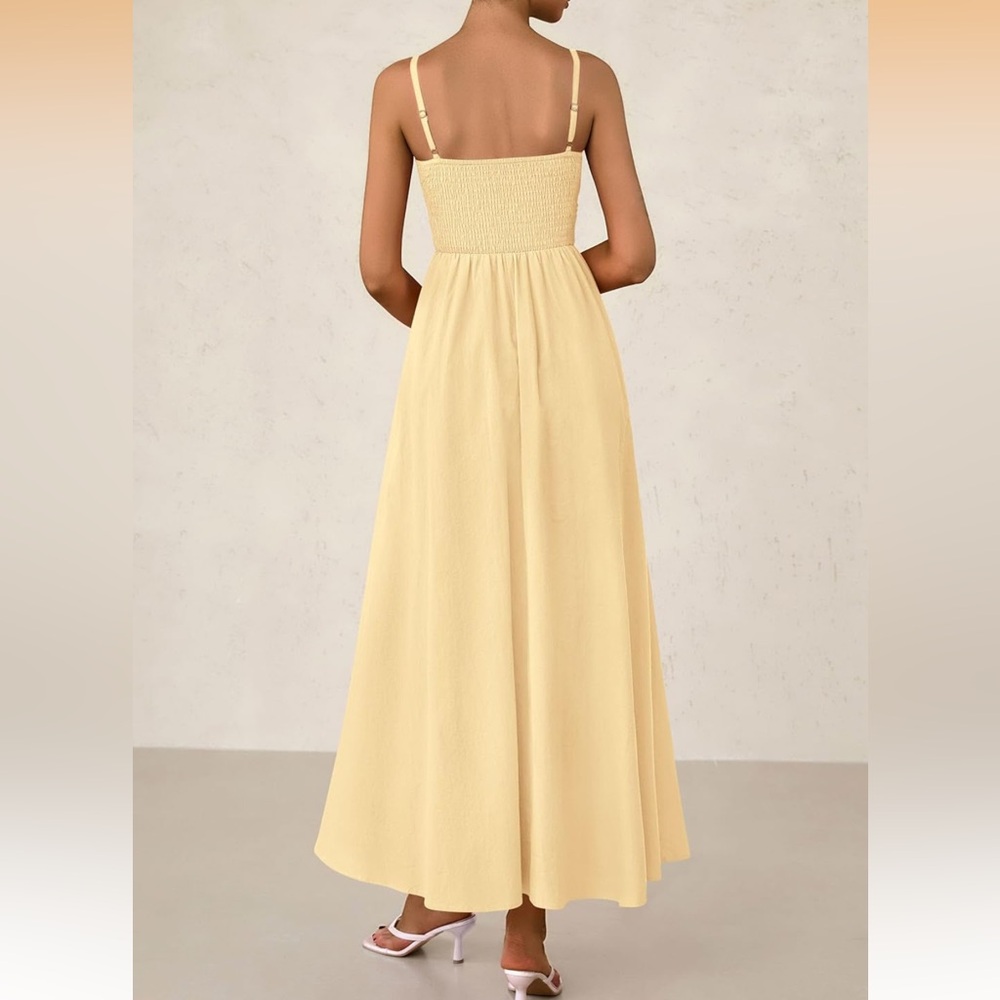 Women's Smocked Maxi Dress - Picture 2 of 7